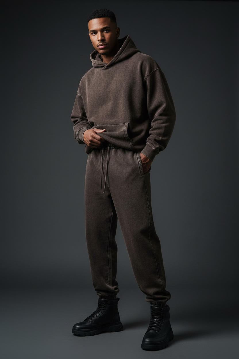 Men Snow Wash Sweatpants - Heavyweight Comfort for Ultimate Relaxation - ACE