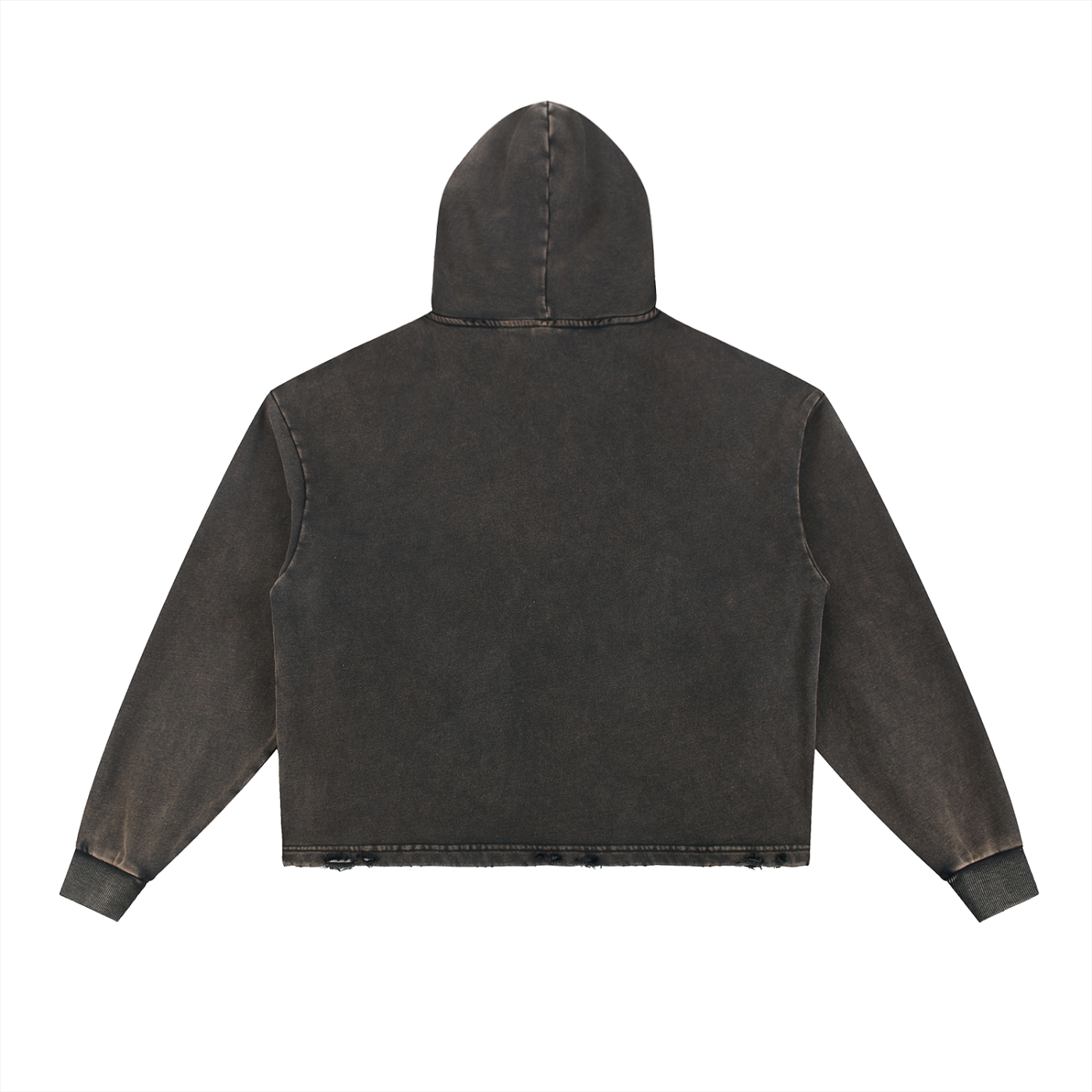 Vintage Washed Frayed-Hem Hoodie - ACE