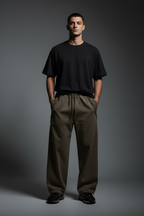 Men Snow Washed Sweatpants with Raw Edge Design - ACE