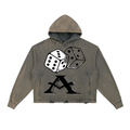 Vintage Washed Frayed-Hem Hoodie - ACE
