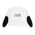 Layered Contrast Sleeve Cotton T-Shirt - ACE