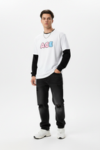 Men Layered Contrast Sleeve T-Shirt - ACE