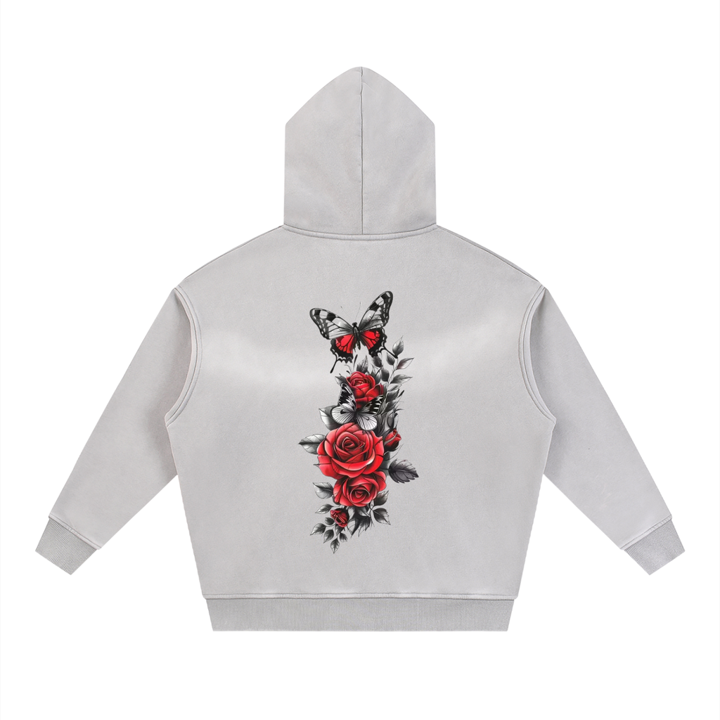 Men Sunfade Fleece Hoodie Two-way Zipper Boxy Design - ACE