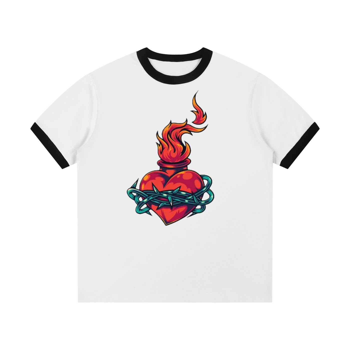 Contrast Edge Ribbed Crewneck T-Shirt - ACE