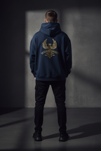 Men Loose Solid Full Zip Hoodie