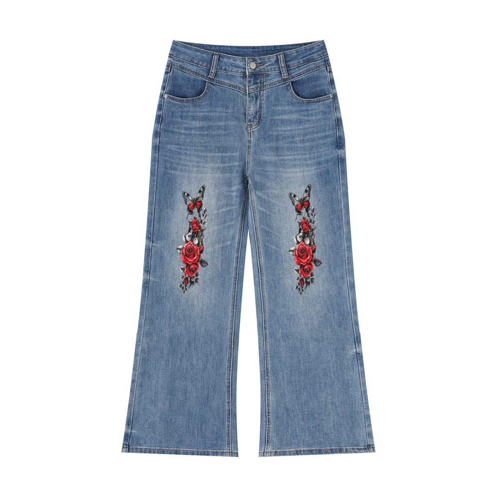 Women’s Vintage Wash Wide Leg Jeans - ACE