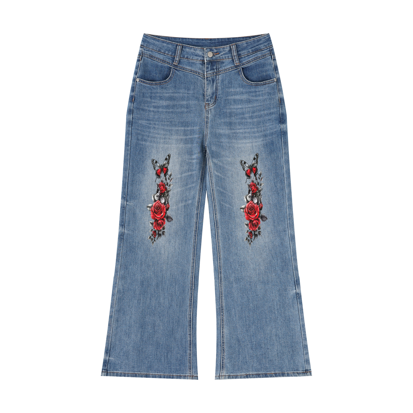 Women’s Vintage Wash Wide Leg Jeans - ACE