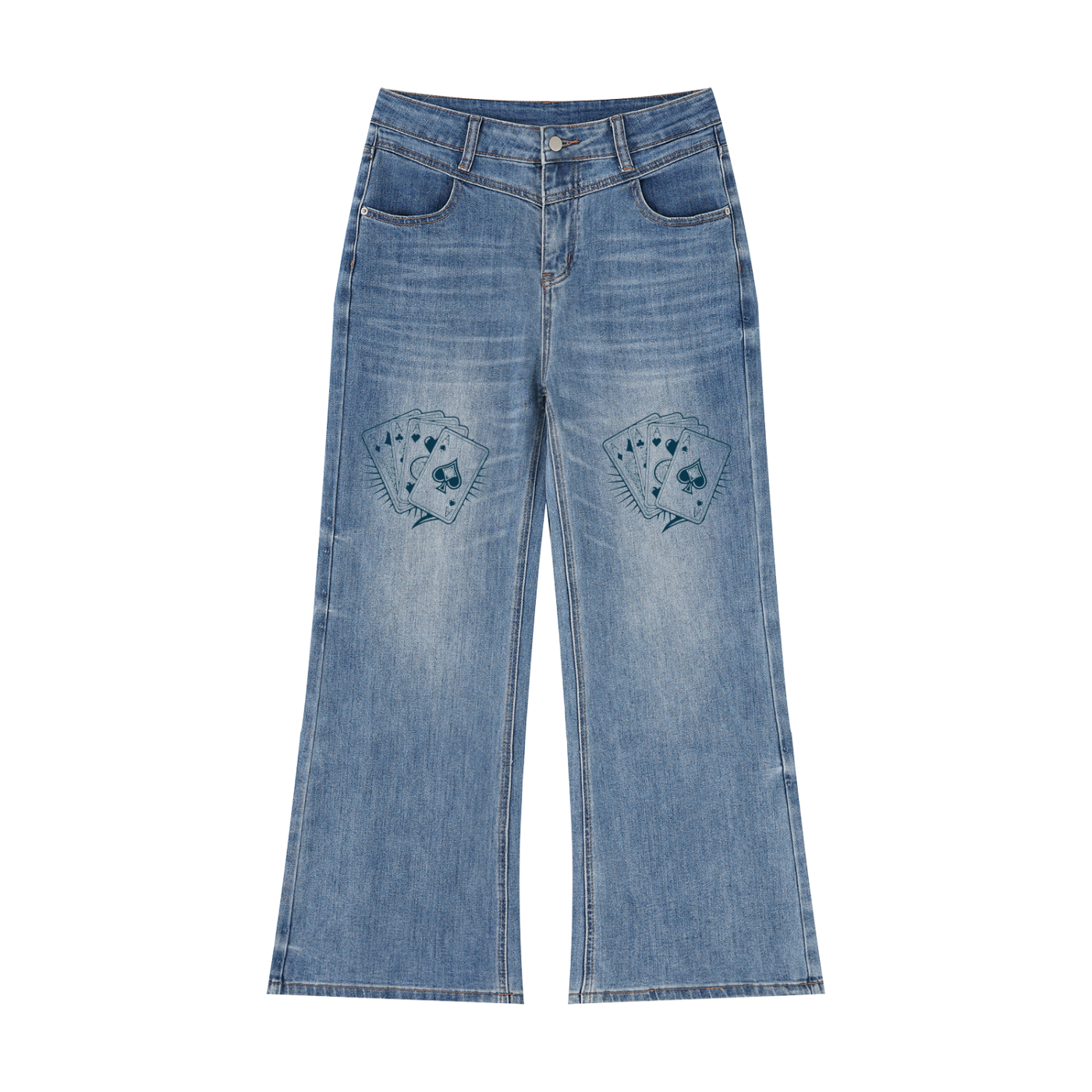 Women’s Vintage Wash Wide Leg Jeans - ACE