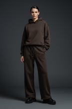 Women Fleece Sweatpants with Drawstring and Straight-Leg Design - ACE