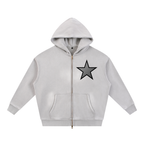 Men Sunfade Fleece Hoodie - Two-way Zipper Boxy Design - ACE