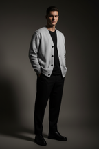 Men Essential Heavyweight Sweat Cardigan