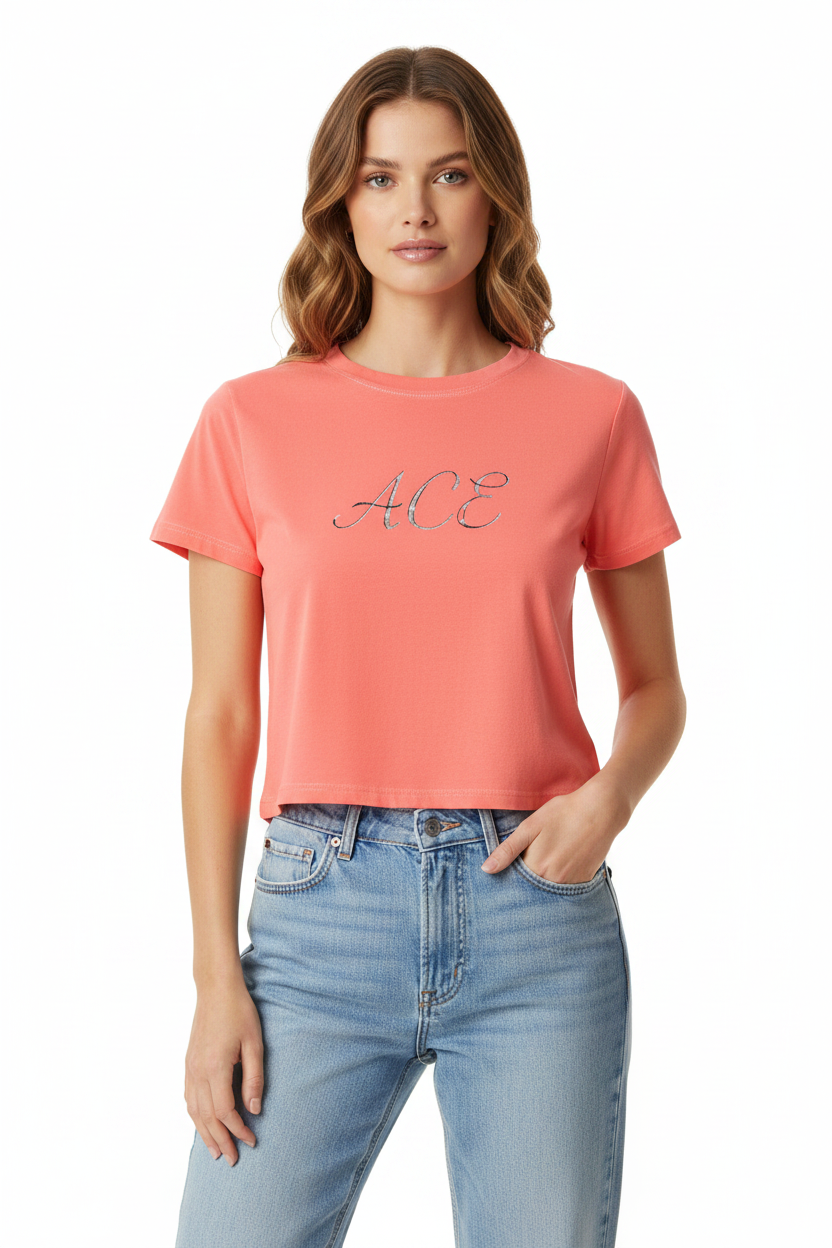 Women Vintage Wash Slim Fit T-shirt - ACE