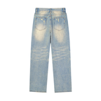 Men Sun Fade Raw Hem Denim Jeans - ACE