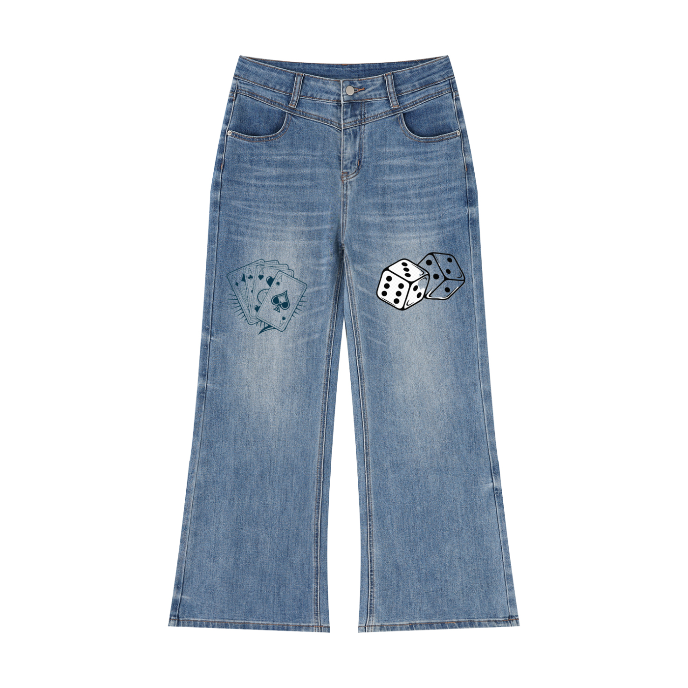 Women’s Vintage Wash Wide Leg Jeans - ACE