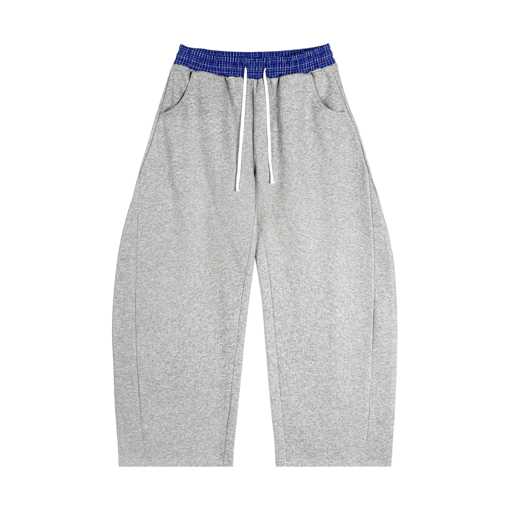 Plaid Waistband Barrel Sweatpants - ACE