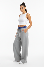 Women Plaid Waistband Barrel Sweatpants - ACE