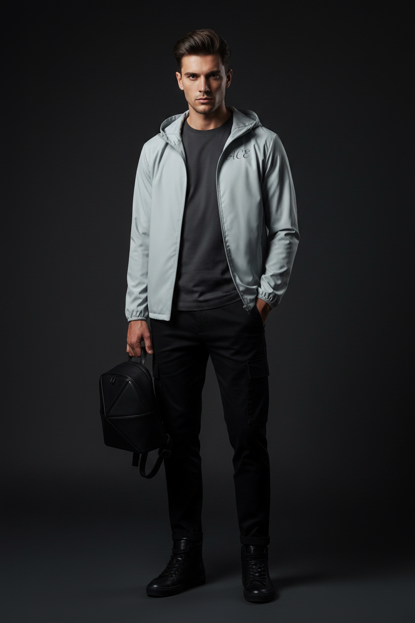 Men Soft Hooded Sports Jacket