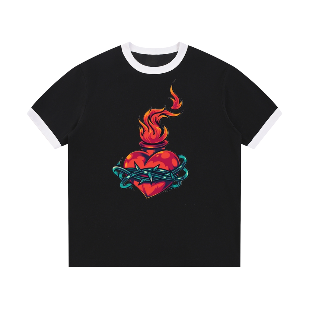 Men Contrast Edge Ribbed T-Shirt - ACE