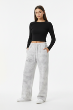 Women Dirty Washed Fleece Sweatpants - ACE