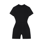 Women's Quarter-Zip Short Sleeve Romper - ACE