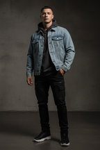 Men Vintage Wash Denim Jacket