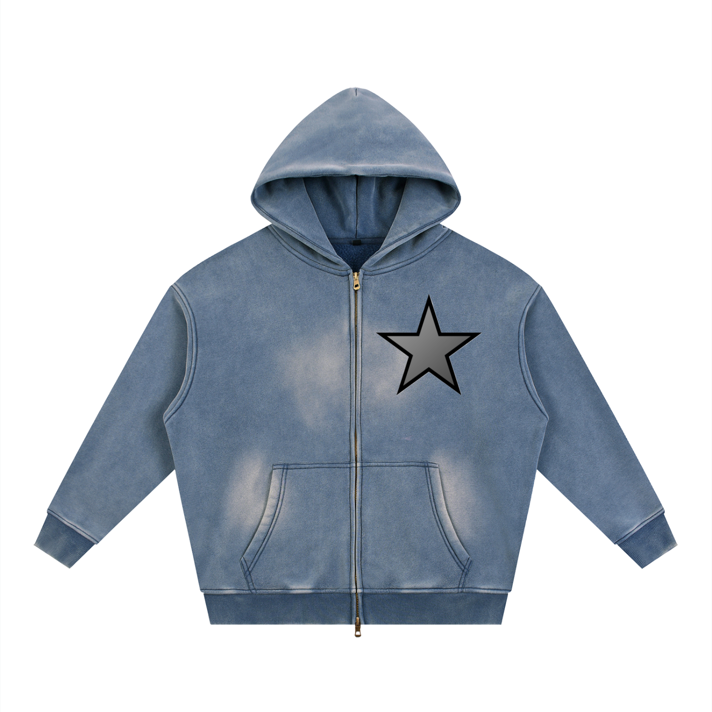 Sunfade Two-way Zipper Boxy Fleece Hoodie - ACE