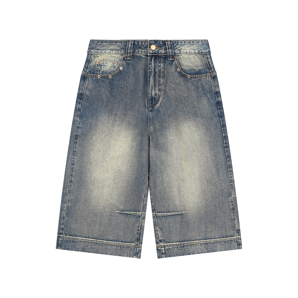 Vintage Wash Baggy Denim Shorts - ACE