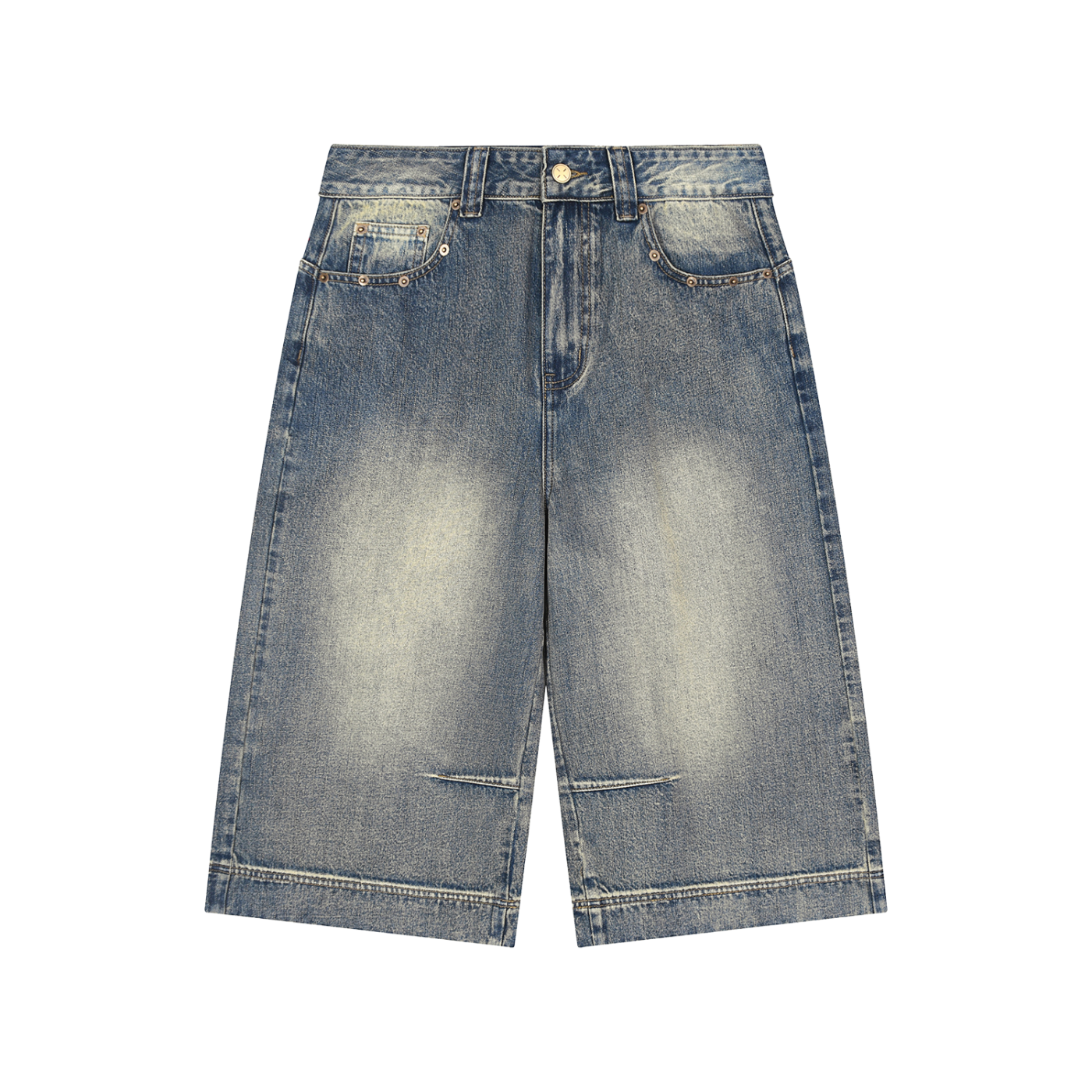 Vintage Wash Baggy Denim Shorts - ACE