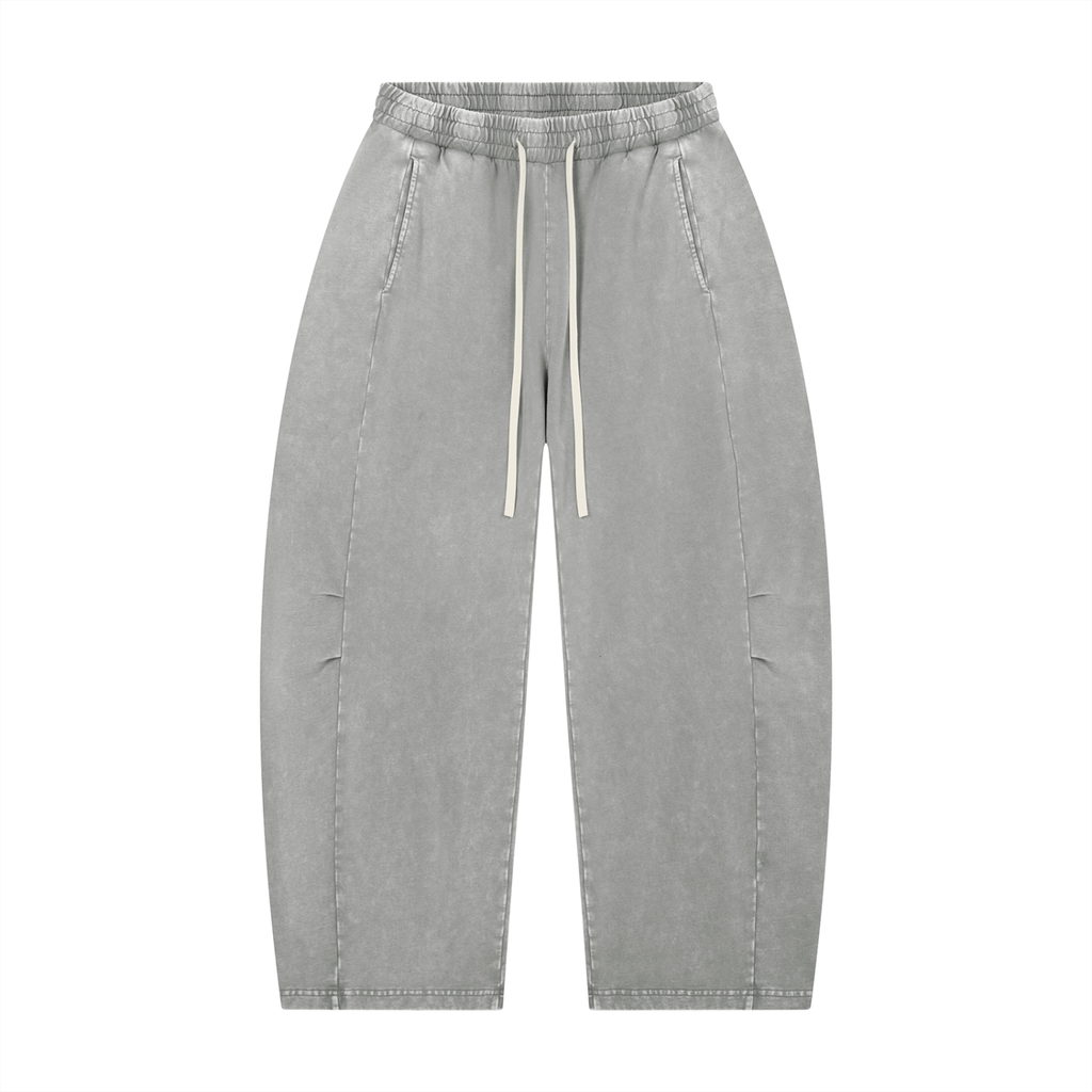 Unisex Mineral Wash Barrel Leg Pants - ACE