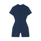 Women's Quarter-Zip Short Sleeve Romper - ACE