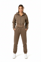 Women Vintage Washed Cropped Fleece Hoodie - ACE