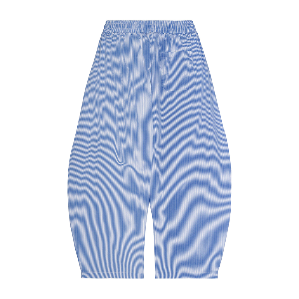 Vertical Stripe Drawstring Barrel Pants - ACE