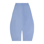 Women Vertical Stripe Barrel Pants with Drawstring Detail - ACE