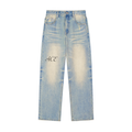 Sun Fade Raw Hem Denim Jeans - ACE
