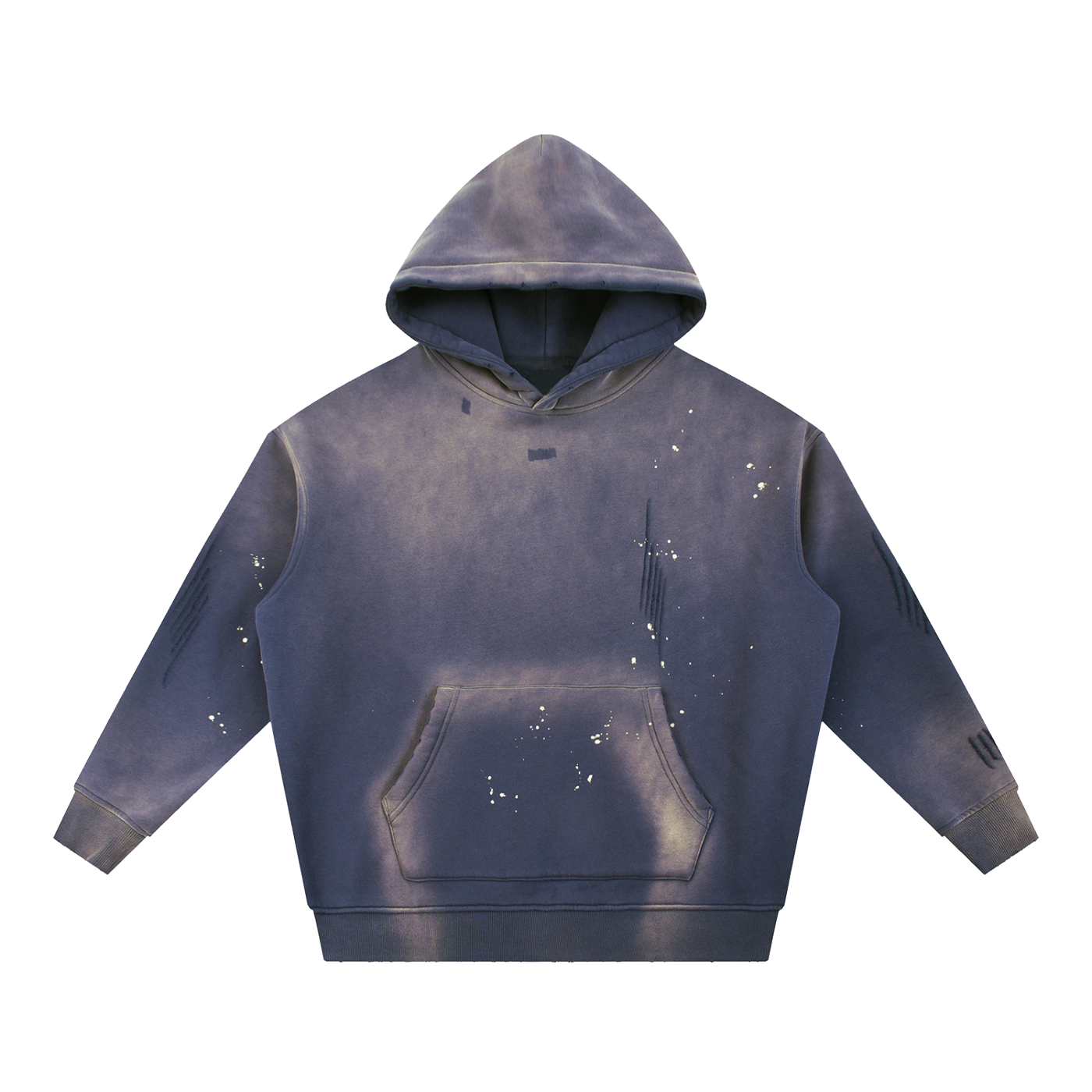 Vintage Washed Frayed Fleece Hoodie - ACE
