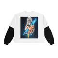 Layered Contrast Sleeve Cotton T-Shirt - ACE