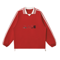 Contrast Striped Lapel Collar Sweatshirt - ACE