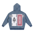 Men Sunfade Fleece Hoodie - Two-way Zipper Boxy Design - ACE