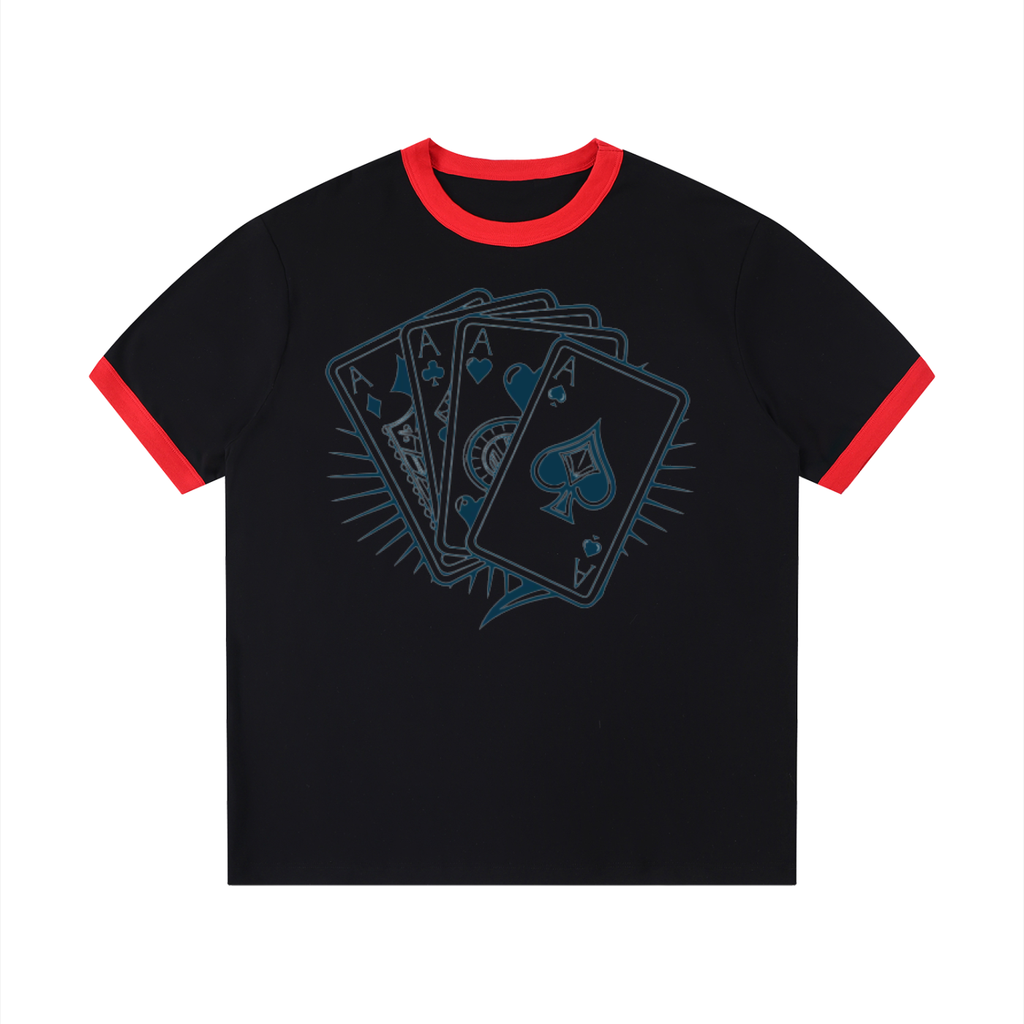 Contrast Edge Ribbed Crewneck T-Shirt - ACE