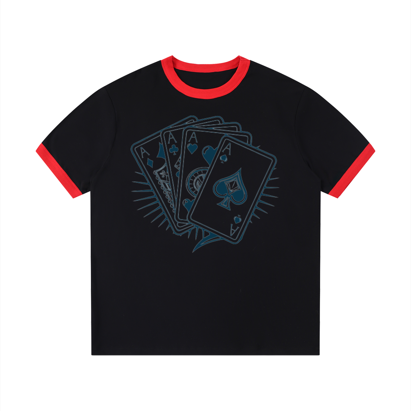 Contrast Edge Ribbed Crewneck T-Shirt - ACE
