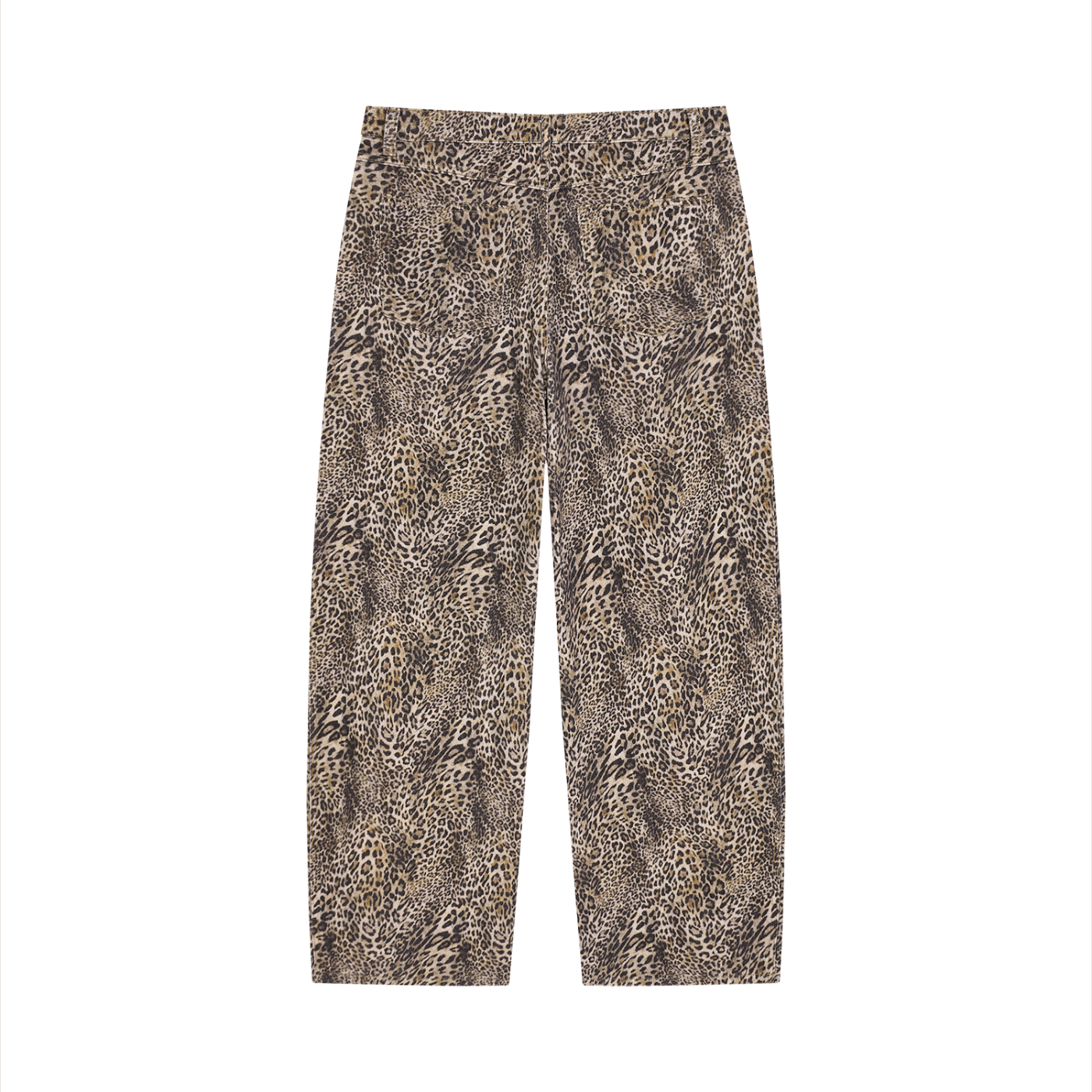 Unisex Vintage Wash Leopard Wide Leg Jeans - ACE