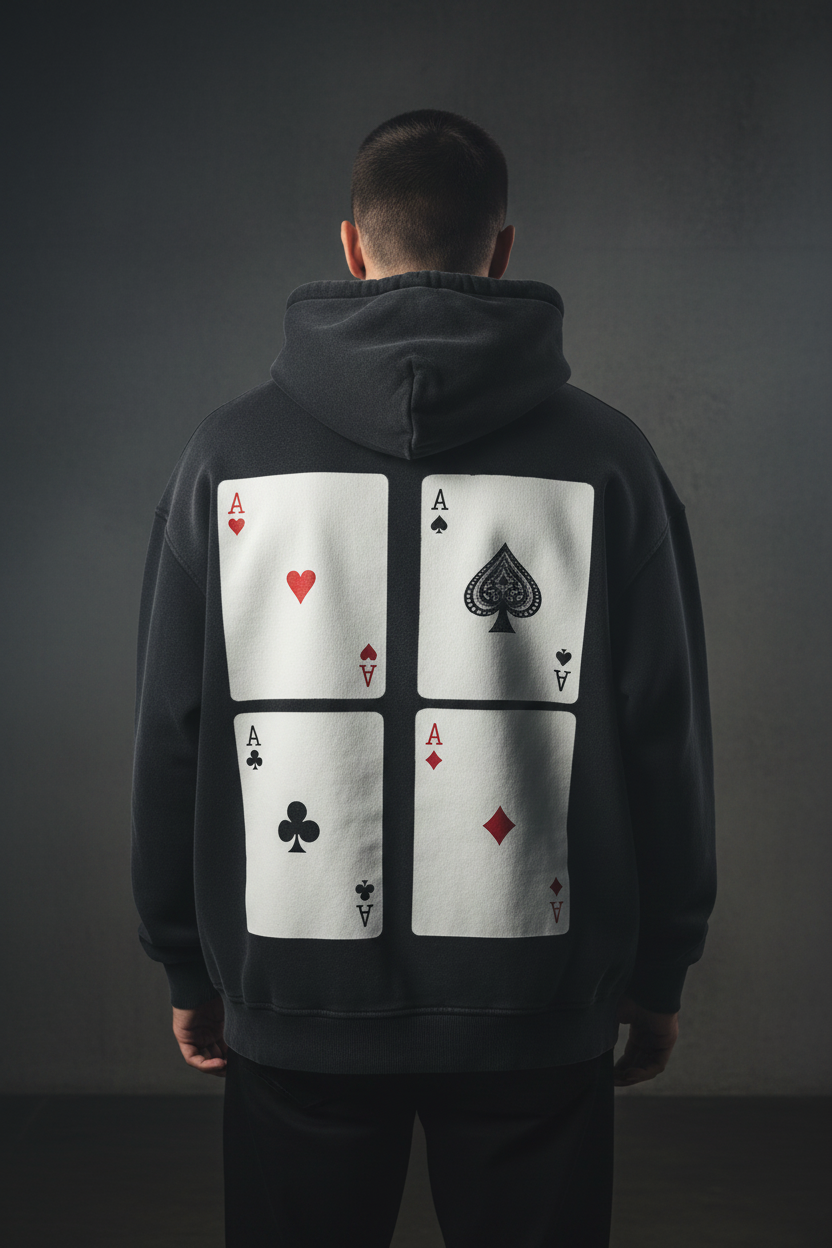 Men Sunfade Fleece Hoodie - Two-way Zipper Boxy Design - ACE