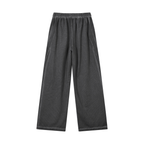 Women Vintage Wash Sweatpants with Wide Leg and Mesh Detail - ACE
