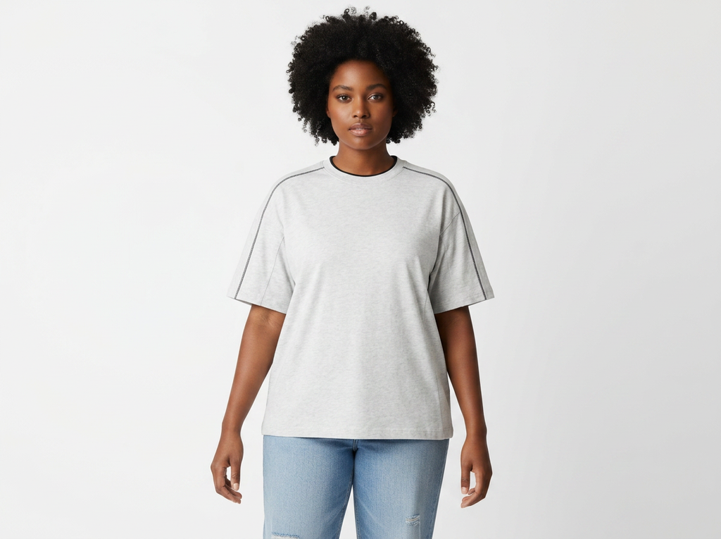 Women Oversized Contrast Tape T-Shirt