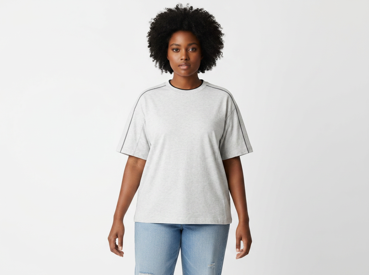 Women Oversized Contrast Tape T-Shirt