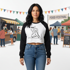 Women Raw-Hem Color-Block Raglan Crop Sweatshirt - ACE