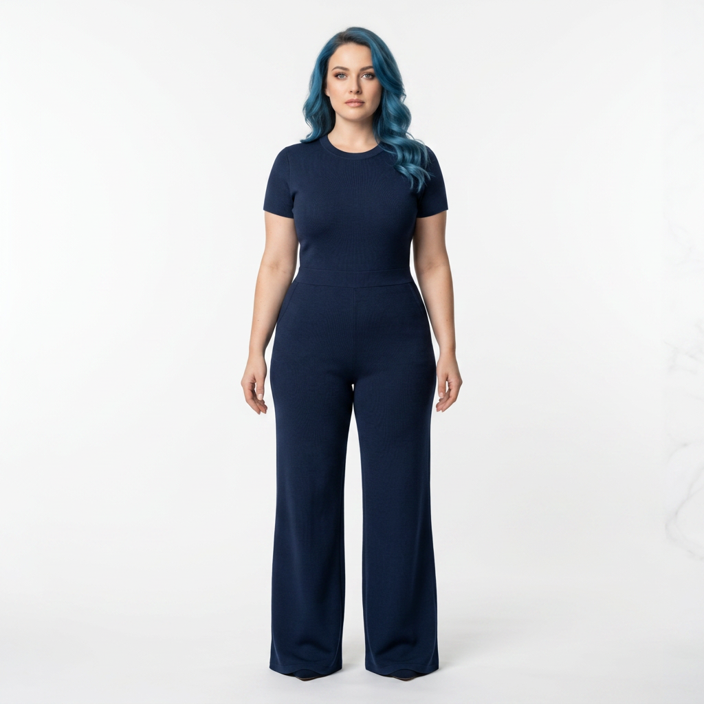 Women’s Tight Flared Leg Quarter-Zip Jumpsuit
