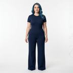 Women’s Tight Flared Leg Quarter-Zip Jumpsuit - ACE