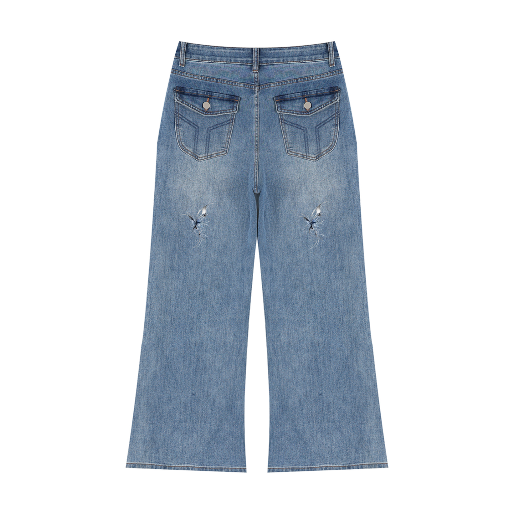 Women’s Vintage Wash Wide Leg Jeans - ACE