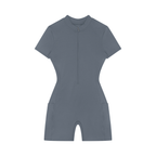 Women's Quarter-Zip Short Sleeve Romper - ACE